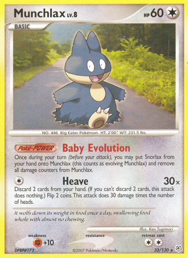 Munchlax — Diamond & Pearl #33 (Pokémon TCG card)