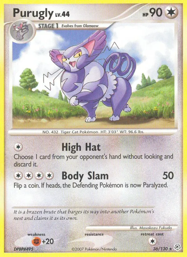 Purugly — Diamond & Pearl #36 (Pokémon TCG card)