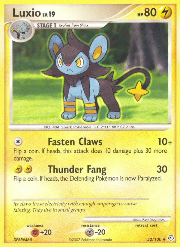 Luxio — Diamond & Pearl #52 (Pokémon TCG card)