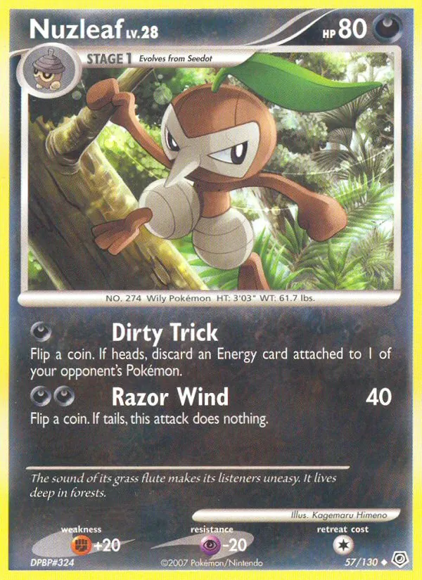 Nuzleaf — Diamond & Pearl #57 (Pokémon TCG card)