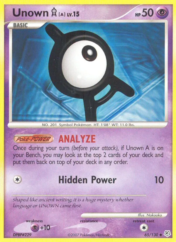 Unown A — Diamond & Pearl #65 (Pokémon TCG card)