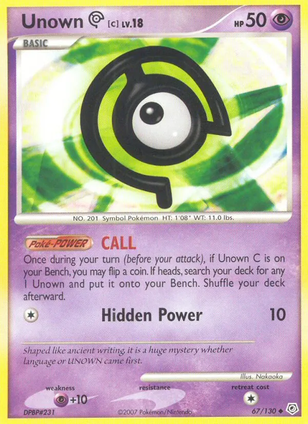Unown C — Diamond & Pearl #67 (Pokémon TCG card)