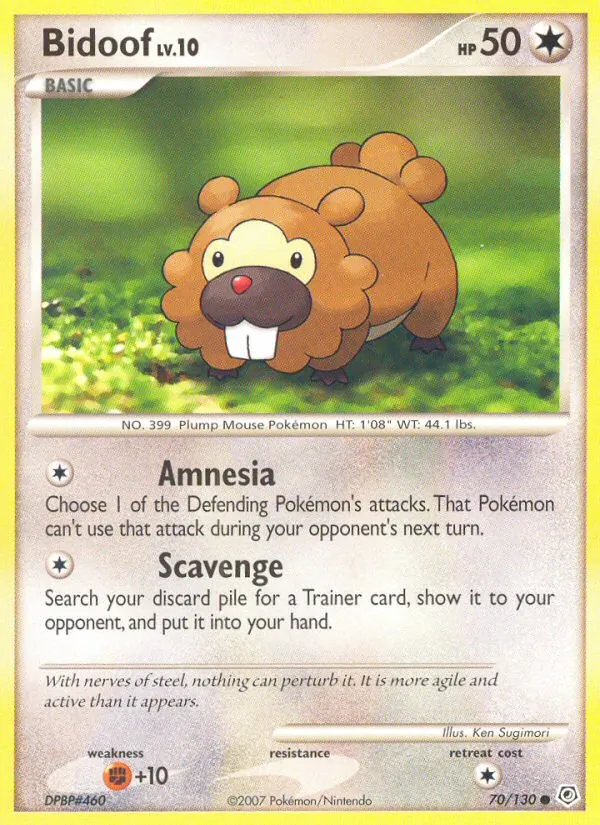 Bidoof — Diamond & Pearl #70 (Pokémon TCG card)