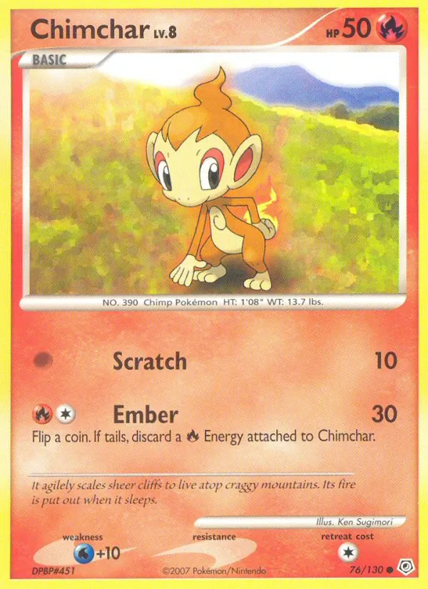 Chimchar — Diamond & Pearl #76 (Pokémon TCG card)
