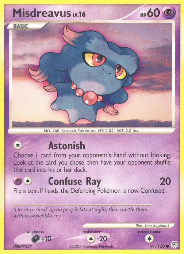 Misdreavus — Diamond & Pearl #91 (Pokémon TCG card)