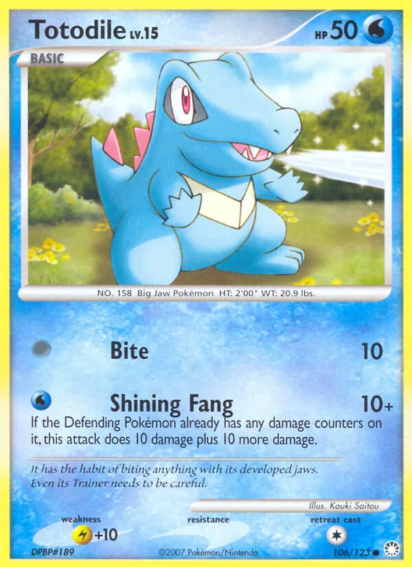 Totodile — Mysterious Treasures #106 (Pokémon TCG card)