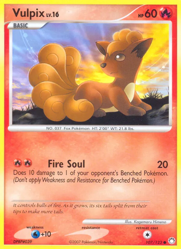 Vulpix — Mysterious Treasures #107 (Pokémon TCG card)