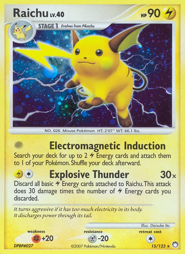 Raichu — Mysterious Treasures #15 (Pokémon TCG card)