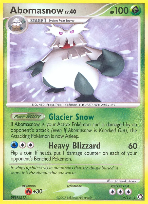 Abomasnow — Mysterious Treasures #19 (Pokémon TCG card)
