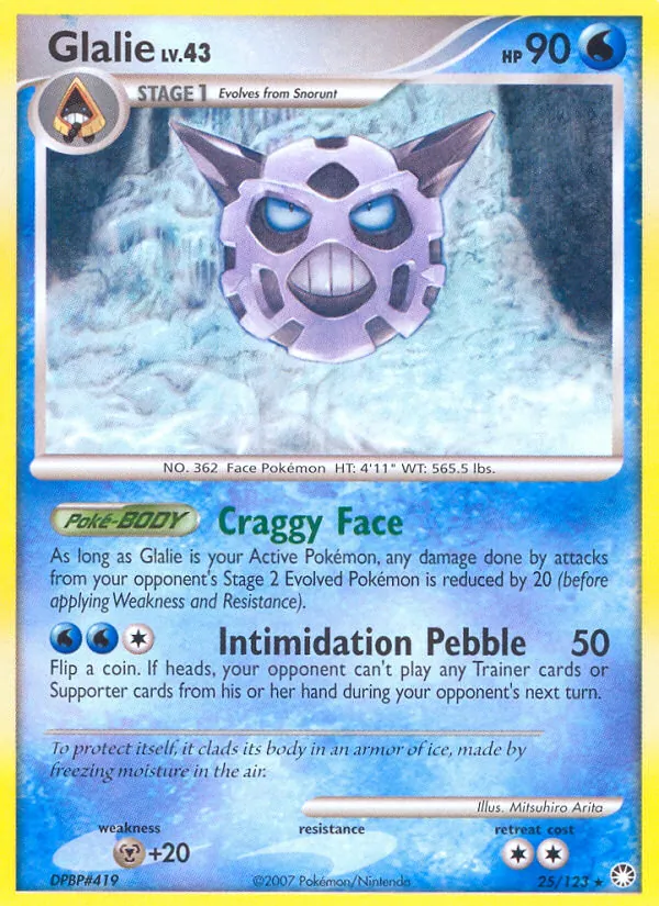 Glalie — Mysterious Treasures #25 (Pokémon TCG card)