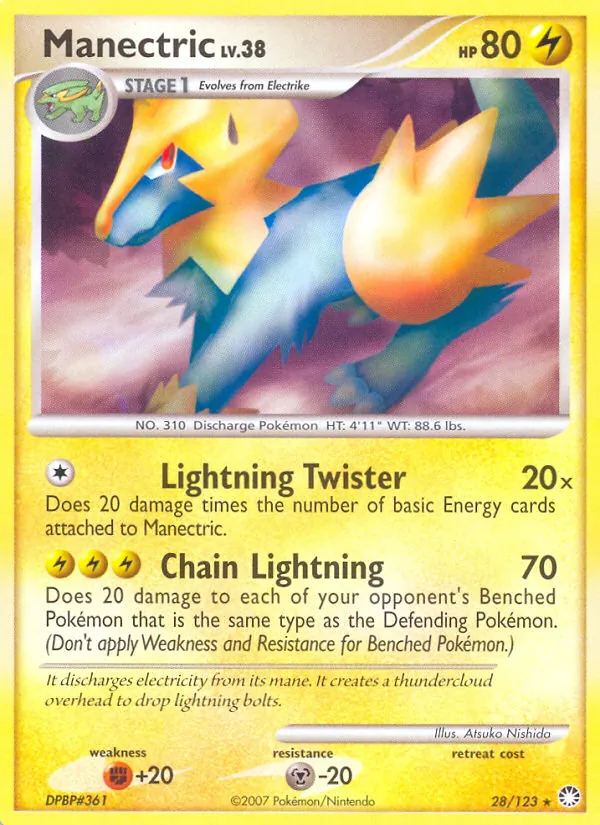 Manectric — Mysterious Treasures #28 (Pokémon TCG card)
