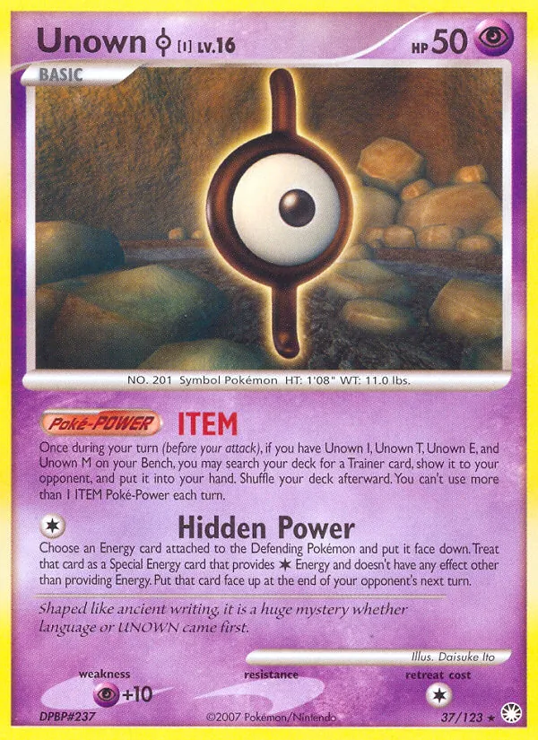 Unown I — Mysterious Treasures #37 (Pokémon TCG card)