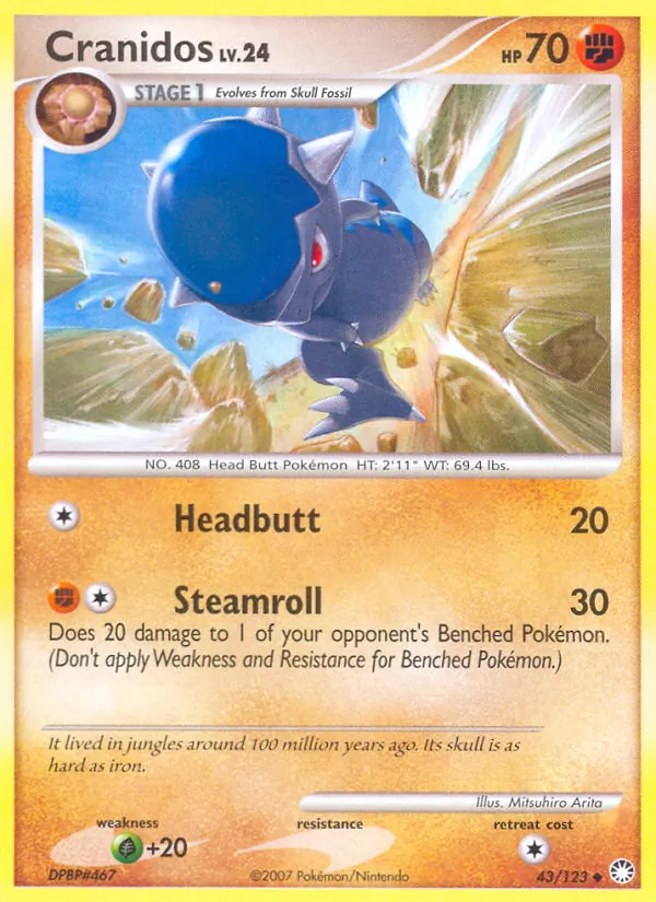 Cranidos — Mysterious Treasures #43 (Pokémon TCG card)