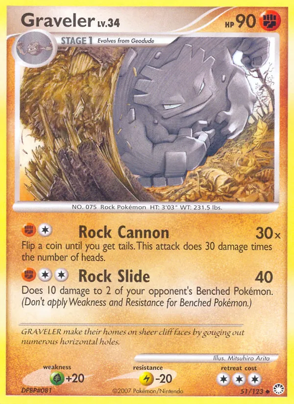Graveler — Mysterious Treasures #51 (Pokémon TCG card)