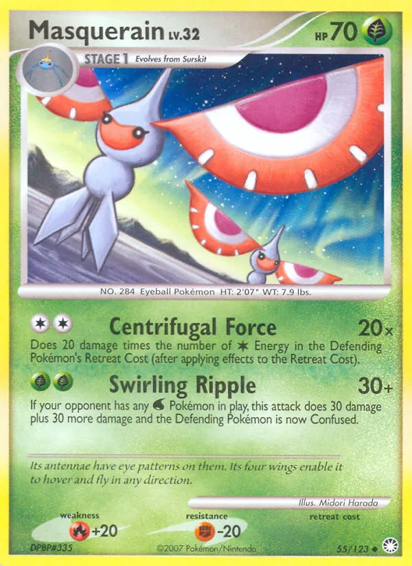 Masquerain — Mysterious Treasures #55 (Pokémon TCG card)