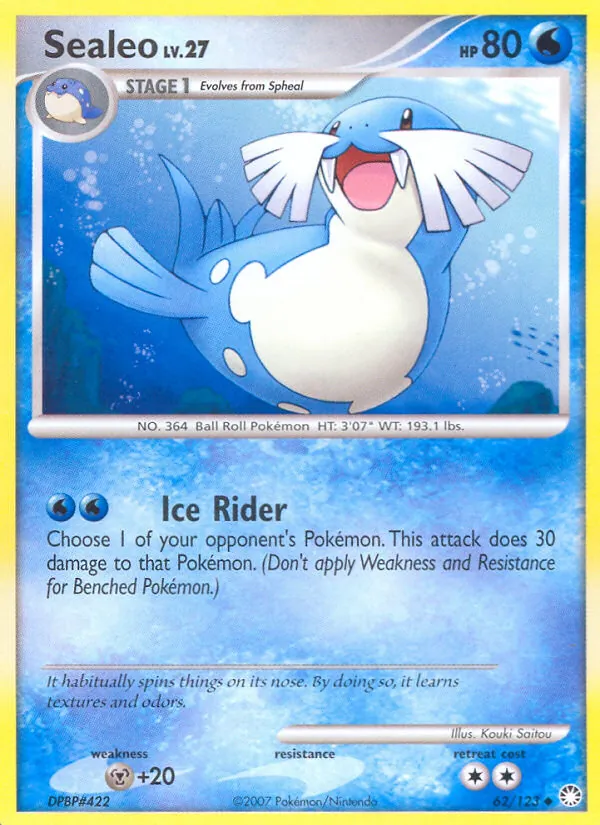 Sealeo — Mysterious Treasures #62 (Pokémon TCG card)