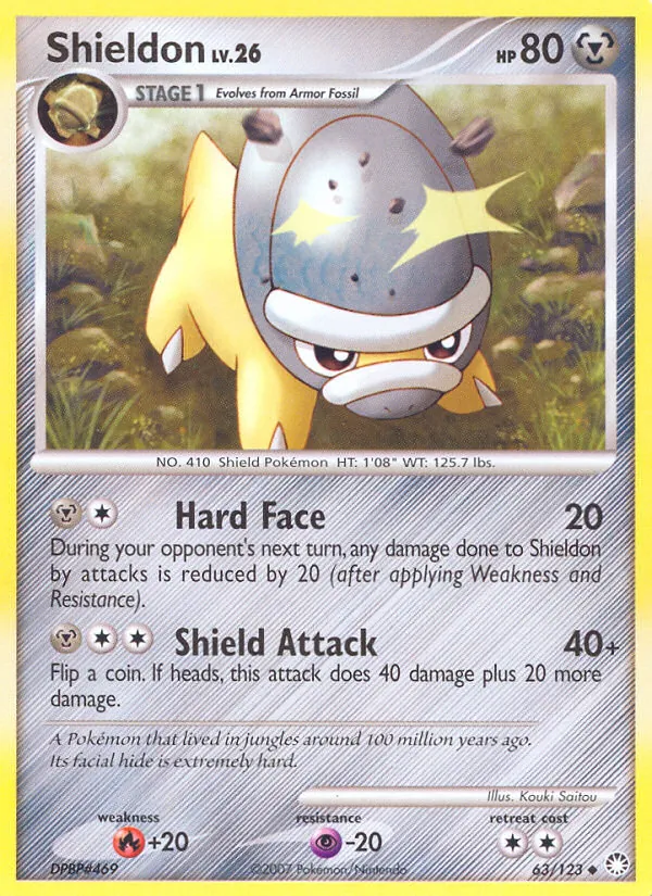 Shieldon — Mysterious Treasures #63 (Pokémon TCG card)