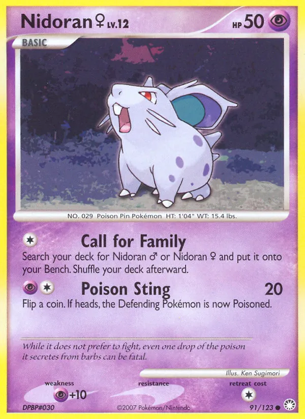 Nidoran♀ — Mysterious Treasures #91 (Pokémon TCG card)