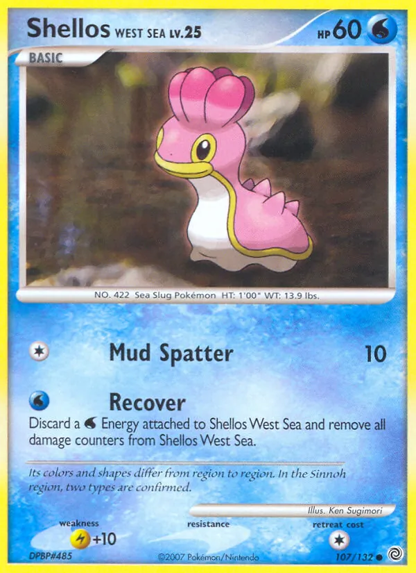 Shellos West Sea — Secret Wonders #107 (Pokémon TCG card)