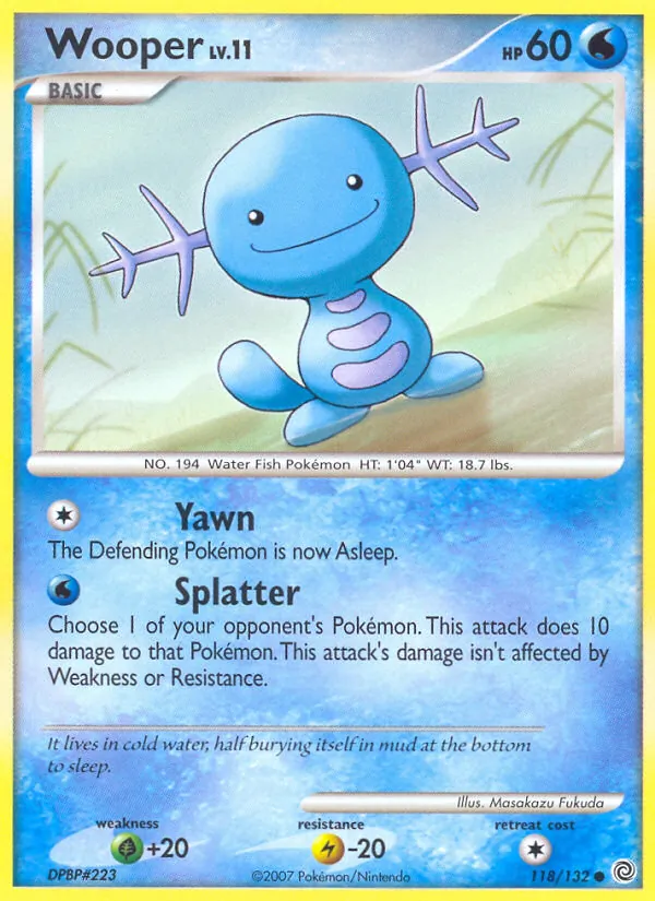 Wooper — Secret Wonders #118 (Pokémon TCG card)