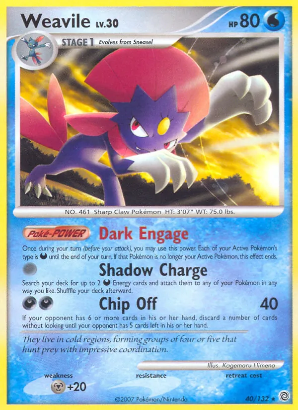 Weavile — Secret Wonders #40 (Pokémon TCG card)
