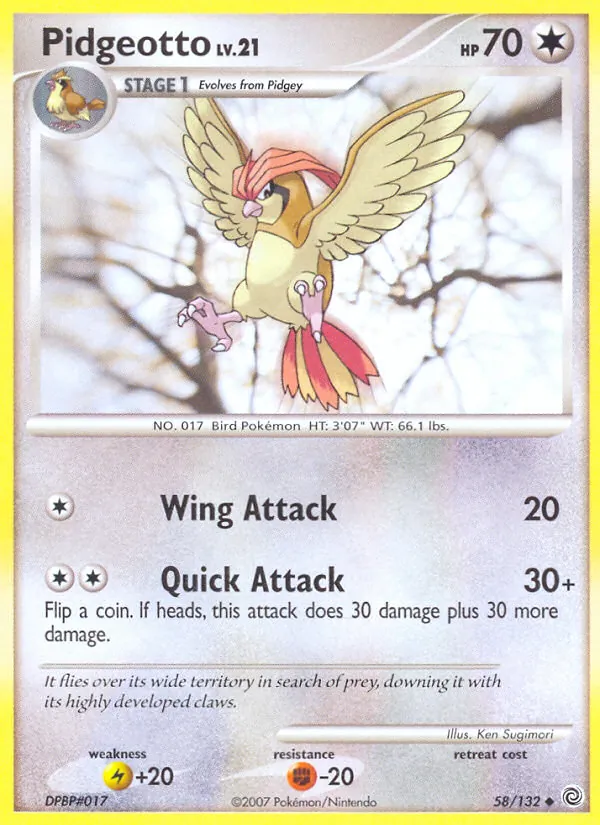 Pidgeotto — Secret Wonders #58 (Pokémon TCG card)