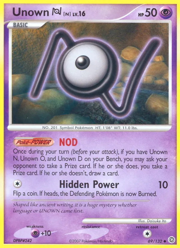Unown N — Secret Wonders #69 (Pokémon TCG card)