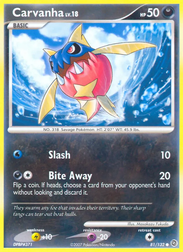 Carvanha — Secret Wonders #81 (Pokémon TCG card)