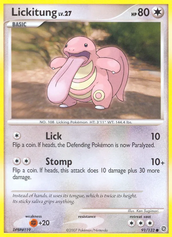 Lickitung — Secret Wonders #91 (Pokémon TCG card)