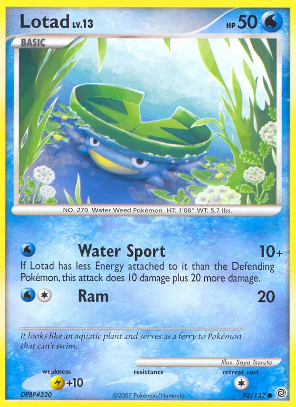 Lotad — Secret Wonders #92 (Pokémon TCG card)