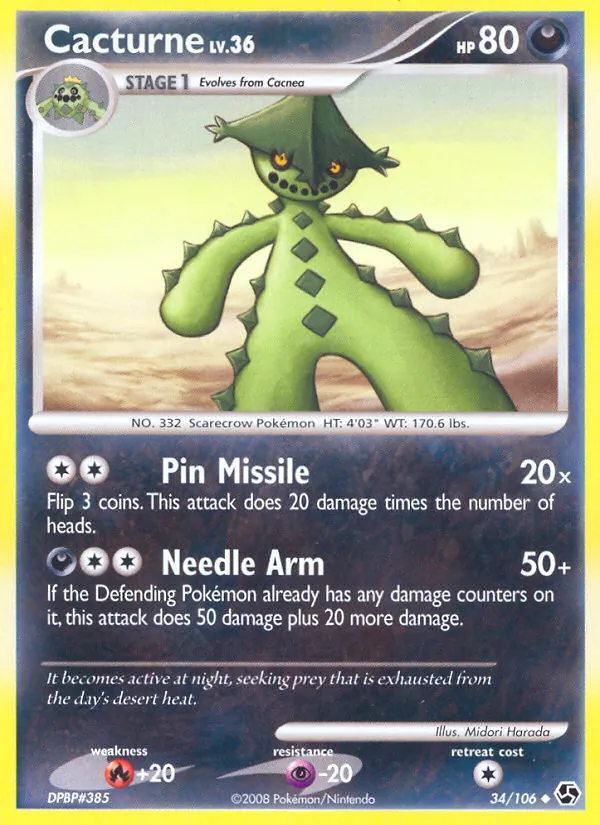 Cacturne — Great Encounters #34 (Pokémon TCG card)
