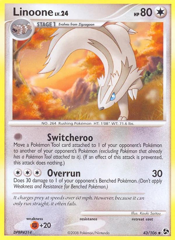 Linoone — Great Encounters #43 (Pokémon TCG card)
