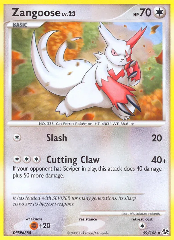 Zangoose — Great Encounters #59 (Pokémon TCG card)