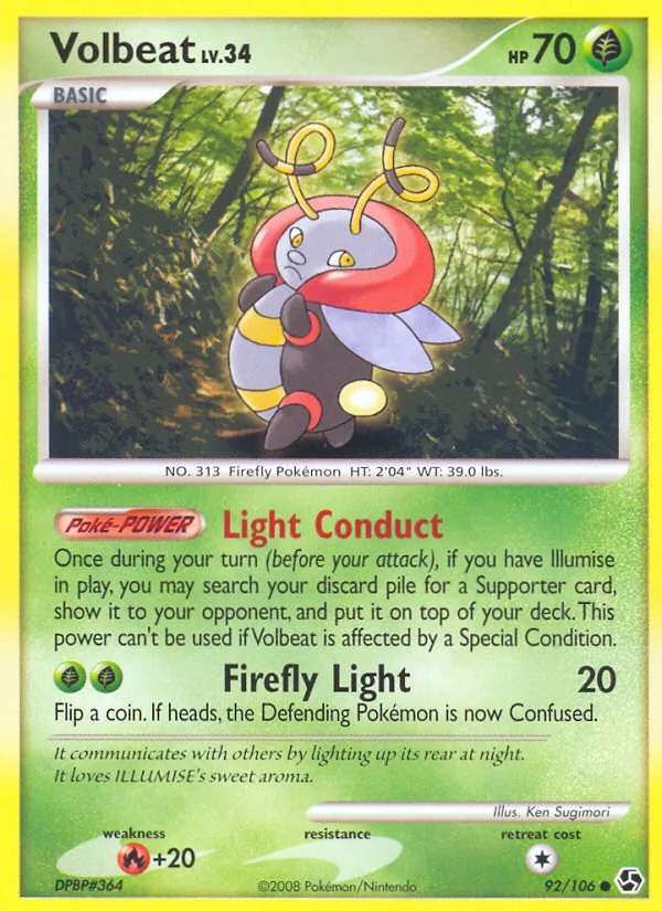 Volbeat — Great Encounters #92 (Pokémon TCG card)