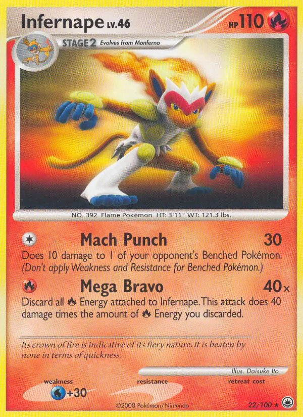 Infernape — Majestic Dawn #22 (Pokémon TCG card)