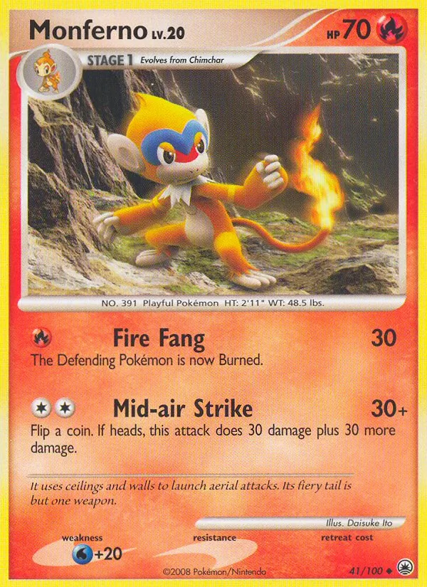 Monferno — Majestic Dawn #41 (Pokémon TCG card)