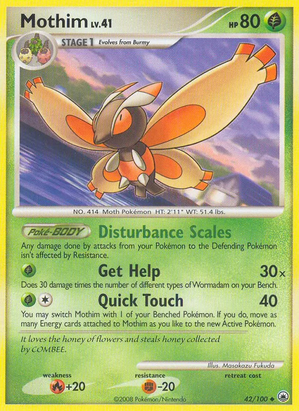 Mothim — Majestic Dawn #42 (Pokémon TCG card)