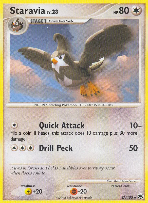 Staravia — Majestic Dawn #47 (Pokémon TCG card)