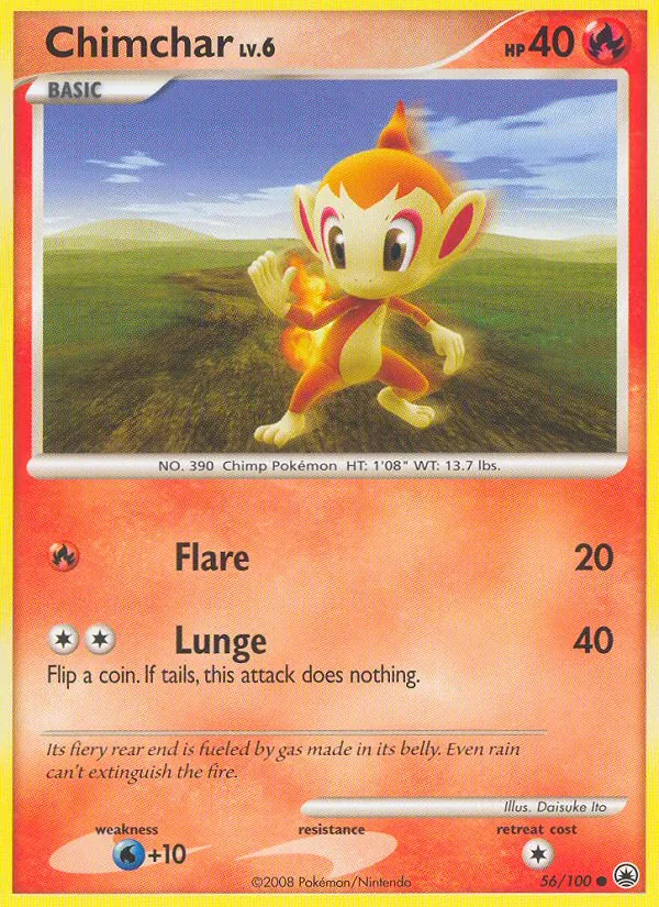 Chimchar — Majestic Dawn #56 (Pokémon TCG card)