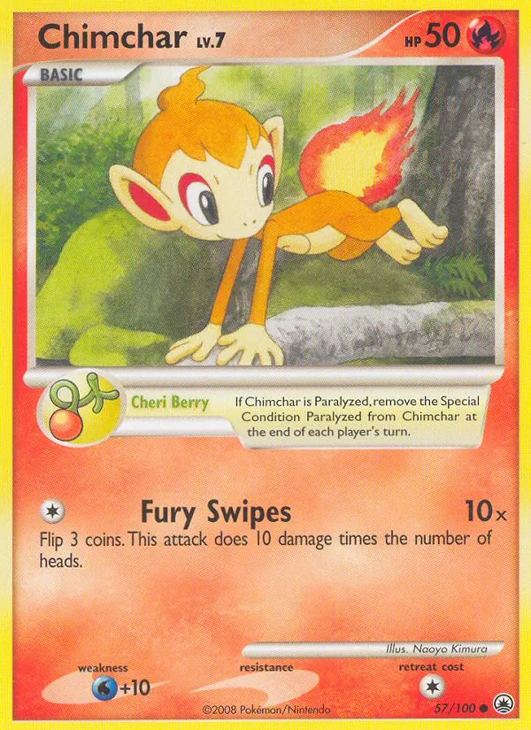 Chimchar — Majestic Dawn #57 (Pokémon TCG card)