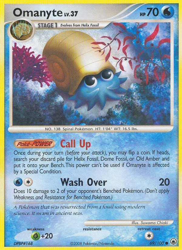 Omanyte — Majestic Dawn #69 (Pokémon TCG card)