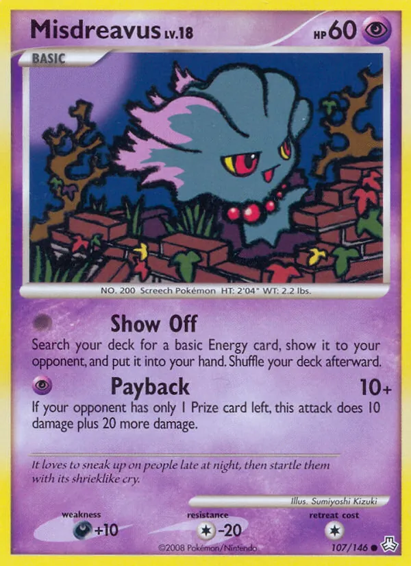 Misdreavus — Legends Awakened #107 (Pokémon TCG card)