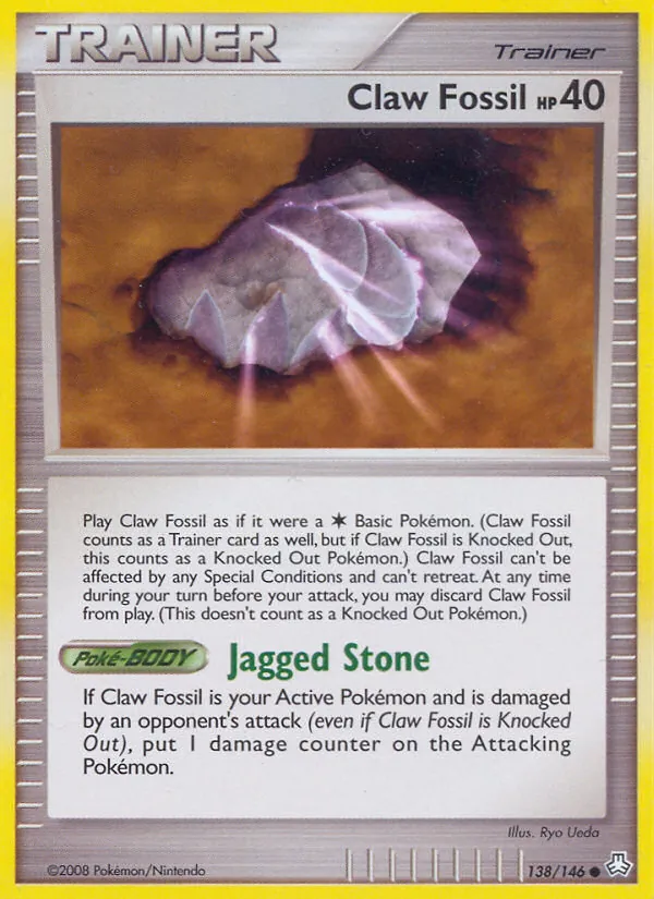 Claw Fossil — Legends Awakened #138 (Pokémon TCG card)