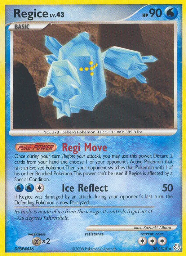 Regice — Legends Awakened #36 (Pokémon TCG card)