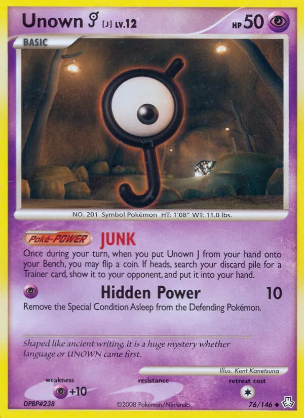 Unown J — Legends Awakened #76 (Pokémon TCG card)