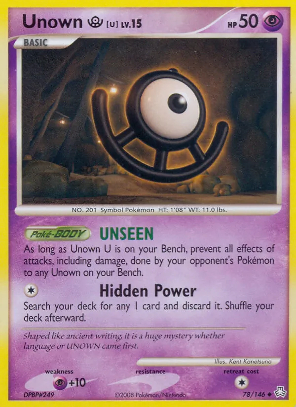 Unown U — Legends Awakened #78 (Pokémon TCG card)