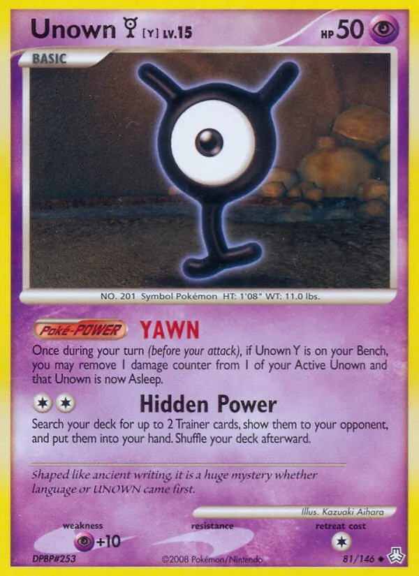 Unown Y — Legends Awakened #81 (Pokémon TCG card)