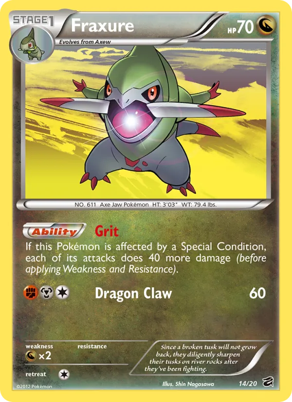 Fraxure — Dragon Vault #14 (Pokémon TCG card)