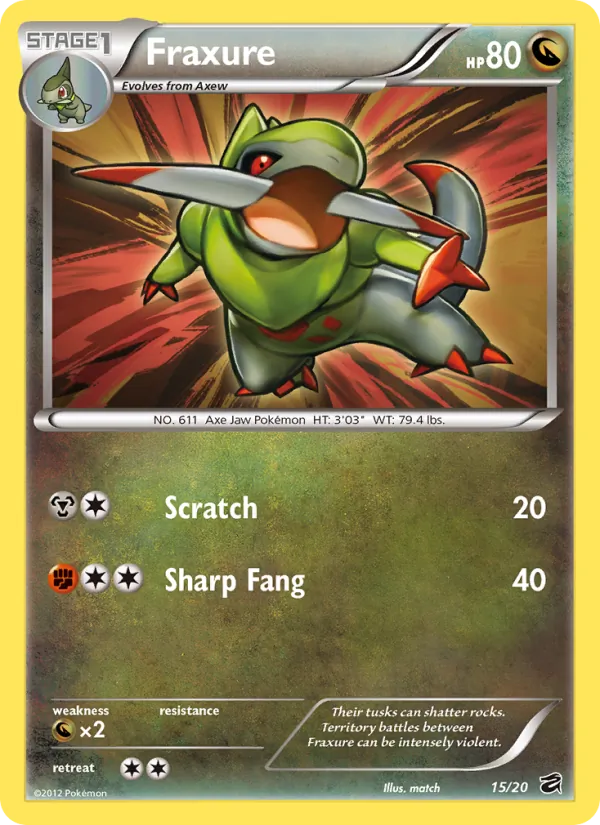 Fraxure — Dragon Vault #15 (Pokémon TCG card)