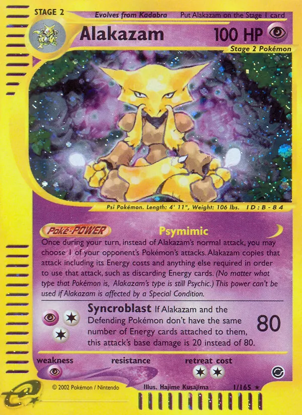 Alakazam — Expedition Base Set #1 (Pokémon TCG card)